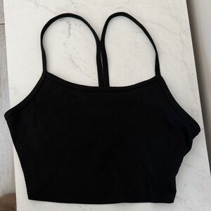 ALO Yoga Black Ribbed Sports Bra